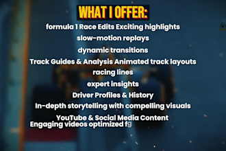 create your formula 1 videos professionally