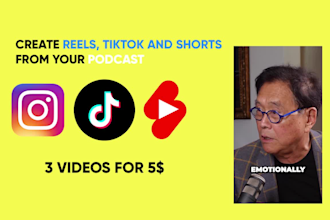 create ig reels, tiktok, youtube shorts, from your podcasts video