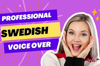 record a professional voice over in swedish or english