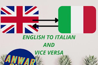 translate english to italian and vice versa professional translation