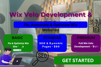 fix, develop, automate wix velo websites, wix SEO, dynamic pages database integr