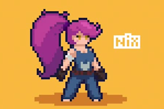 illustrate pixel art characters