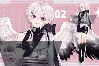 design live 2d vtuber model, live 2d rigging, vtuber model, vtuber commission
