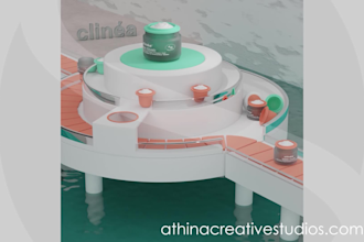 create a 3d cosmetic product animation video