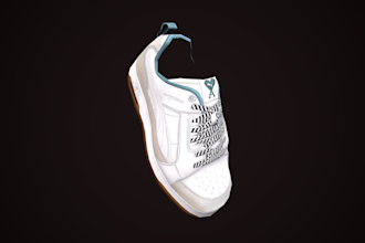 create any type of shoe sneakers in 3d low or high poly
