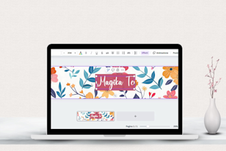 design your own banner for etsy store with floral design