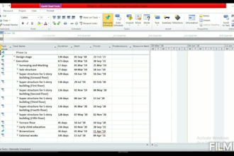 prepare scheduling of construction project using m s project
