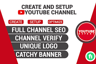 create and setup youtube channel with logo and channel art