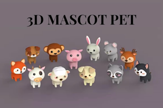 design 3d cute character 3d mascot 3d cartoon 3d animal 3d vinyl and chibi