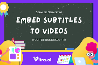 embed subtitle and closed caption srt file to a video
