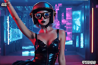 produce cenematic ai typpy music video, ai art generated video visualizer music