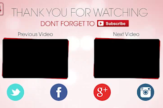 do professional youtube outro video or end screen video