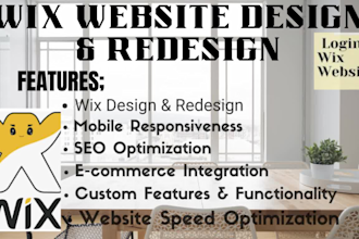 redesign wix website build wix ecommerce website wix SEO