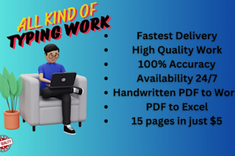 do a fast typing job, retype scanned documents and your typist