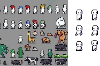 nsfw pixel sprite sheet animation, pixel art character, rpg maker, pixel art