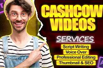 be cashcow video editor and faceless youtube channel