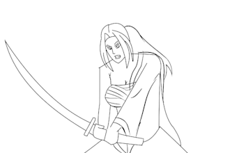 draw 2d line art frame by fame animation, 2d hand drawing