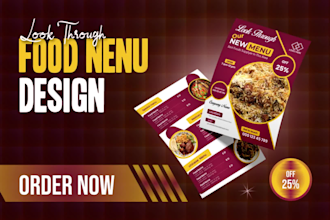 do all kinds of food menu or order form and price list  design