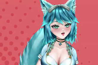 draw and rig live2d vtuber model 2d anime vtuber model live 2d vtuber commission