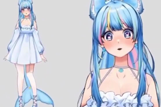 draw live2d vtuber model, pngtuber in anime art style, ready to rig free emotes