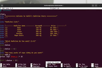 do c programming task, shell linux operating system projects