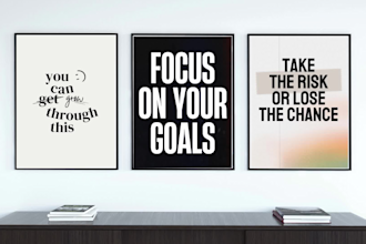 design aesthetic motivational wall art posters for home, office and gym