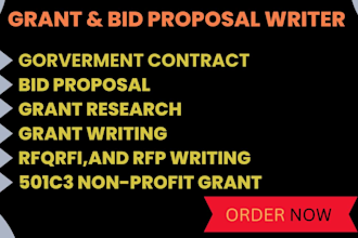 do winning government contract bid proposal, rfp,rfq, non profit grant and 501c3