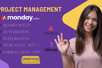 setup monday CRM with automation for project management