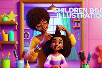 design children story book illustration and children book cover design