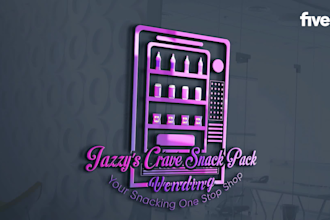 create a modern vending machine logo for your brand
