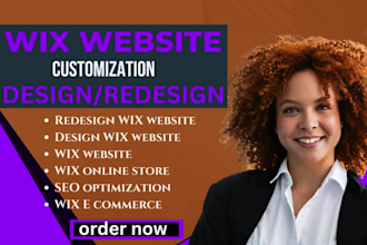 wordpress website, wix website redesign wix landing page, wix ecommerce, wix seo