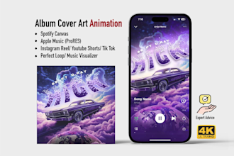 animate stunning album cover for your spotify canvas