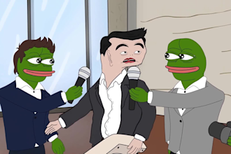 do quality 2d memecoin animation, 2d animation, 2d meme video, cartoon character