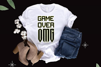 create  custom and bulk typography t shirt design