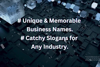 create unique business names and catchy slogans for your brand