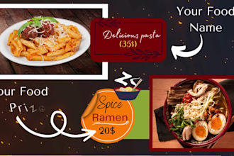 make restaurant promo, food promo video or TV menu design