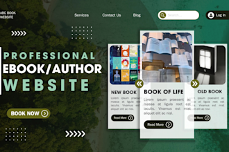 create author website, book author website, book website and ebook landing page