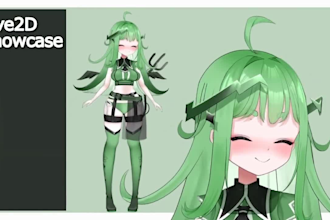 draw and rig live 2d vtuber model, live 2d rigging, live 2d, vtuber commission