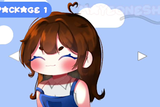 draw you cute chibi pngtuber for stream