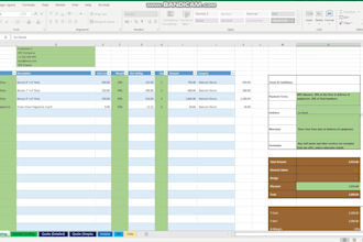 design excel costing quote and invoice template