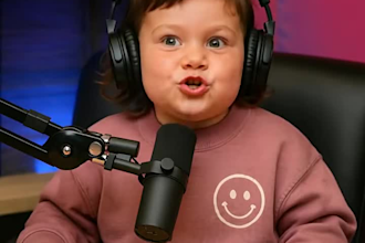 create viral ai baby talking podcast video lip syncing for tiktok reels, youtube