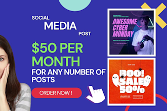 design instagram post, facebook post,  twitter ads,fb banner