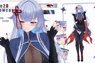 create vtuber model, vtuber design, vtuber rigging ,live 2d, facerig, 2d vtuber