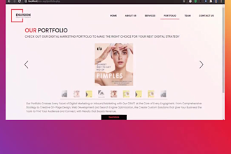 create one page html website with css, bootstrap, js, php