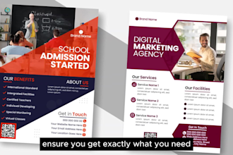 create flyer, bifold trifold brochure, leaflet or poster design
