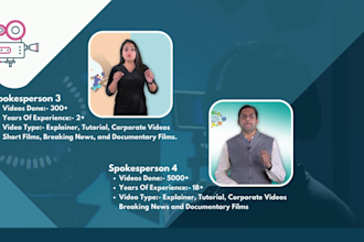 provide variety of english and hindi spokesperson for you