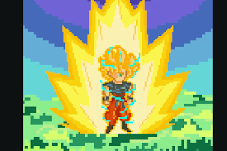 draw 2d pixel art character sprite animation and assets, pixel game art tilesets