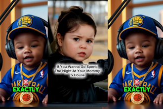 create ai baby podcast or ai baby video for social media