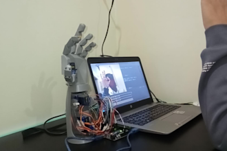 do a prosthetic hand that works using a camera with ai