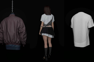 create 3d clothings renderings animation mock up
